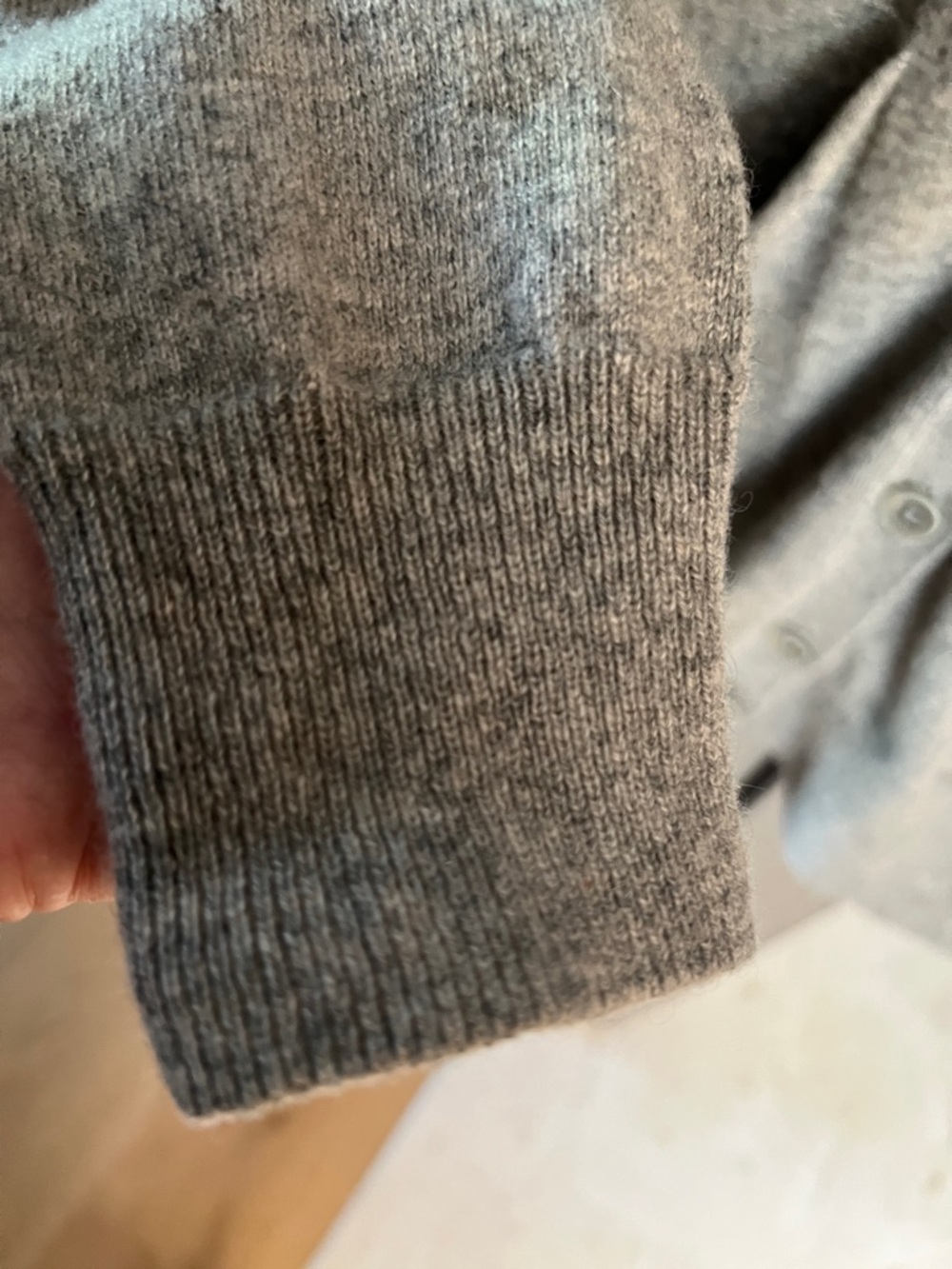 100% cashmere BYPAC heather gray cardigan L - Picture 6 of 8